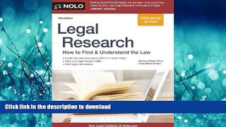 PDF ONLINE Legal Research: How to Find   Understand the Law FREE BOOK ONLINE