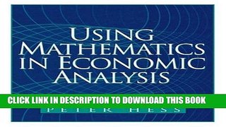 New Book Using Mathematics in Economic Analysis