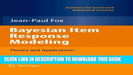 New Book Bayesian Item Response Modeling: Theory and Applications (Statistics for Social and