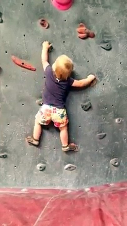 Ce bébé de 2 ans grimpe un mur d'escalade !