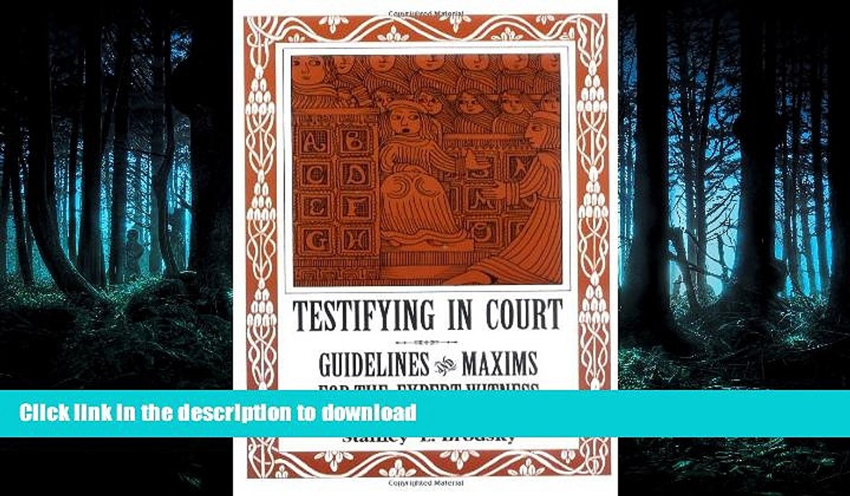 PDF ONLINE Testifying in Court: Guidelines and Maxims for the Expert Witness READ PDF FILE ONLINE
