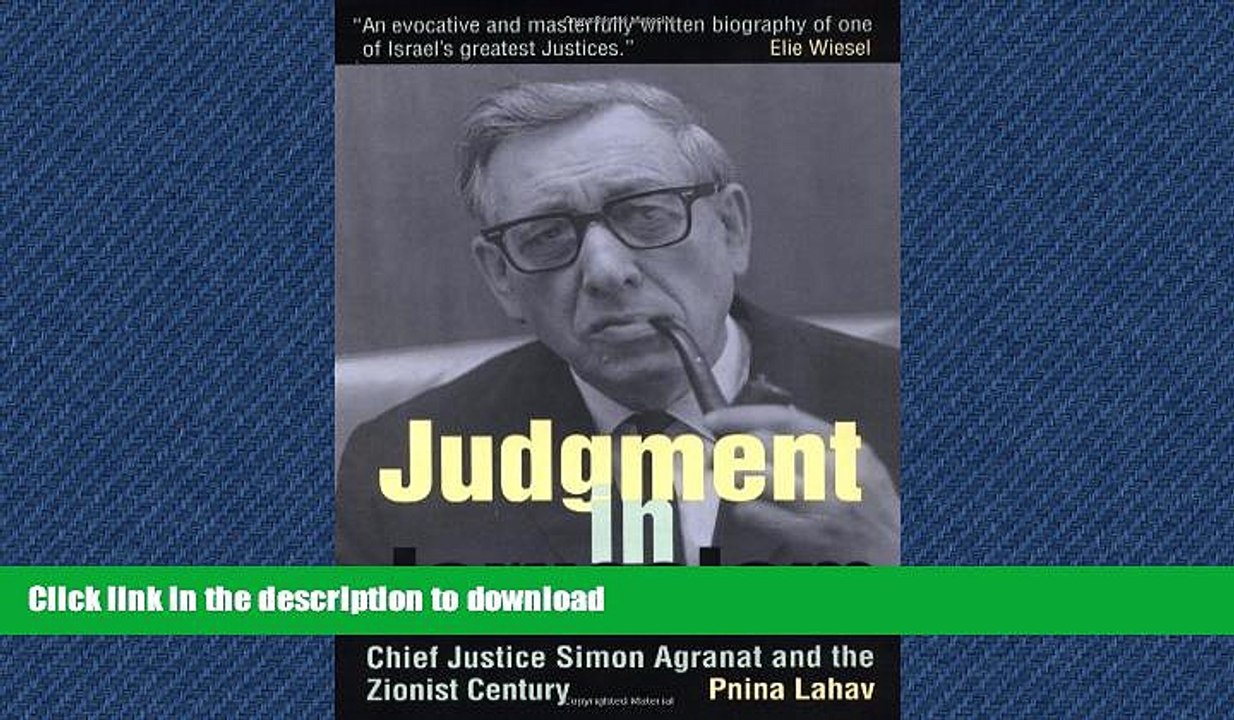 FAVORIT BOOK Judgment in Jerusalem: Chief Justice Simon Agranat and the Zionist Century READ EBOOK
