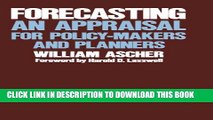 New Book Forecasting: An Appraisal for Policy-Makers and Planners