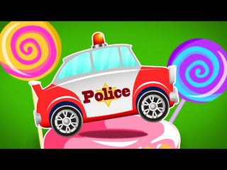 Police Car | Candy Land | Police Car Adventures