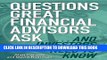 New Book Questions Great Financial Advisors Ask... and Investors Need to Know