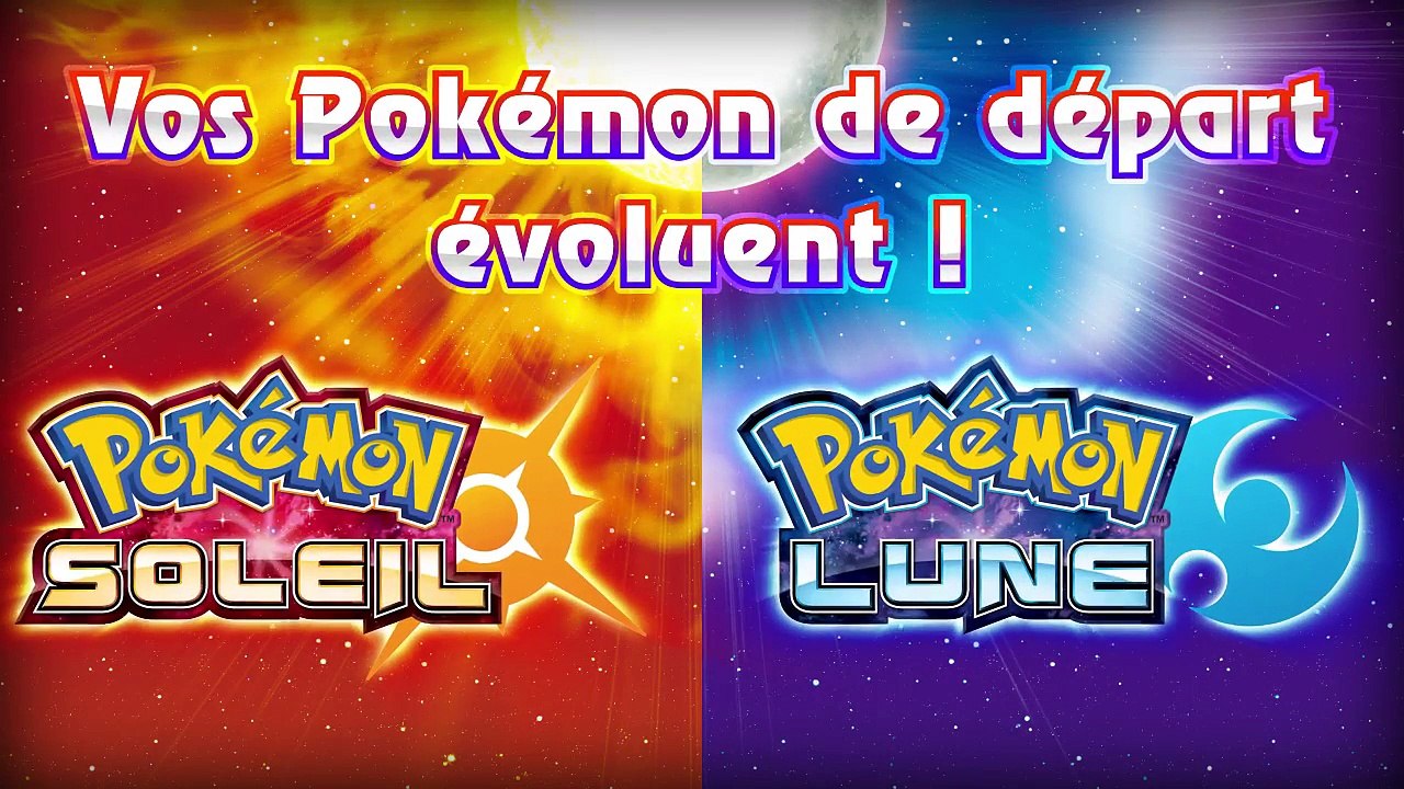 Pokémon Soleil et Pokémon Lune présente les évolutions des Pokémon de départ