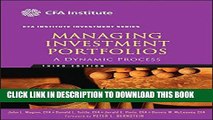 New Book Managing Investment Portfolios: A Dynamic Process