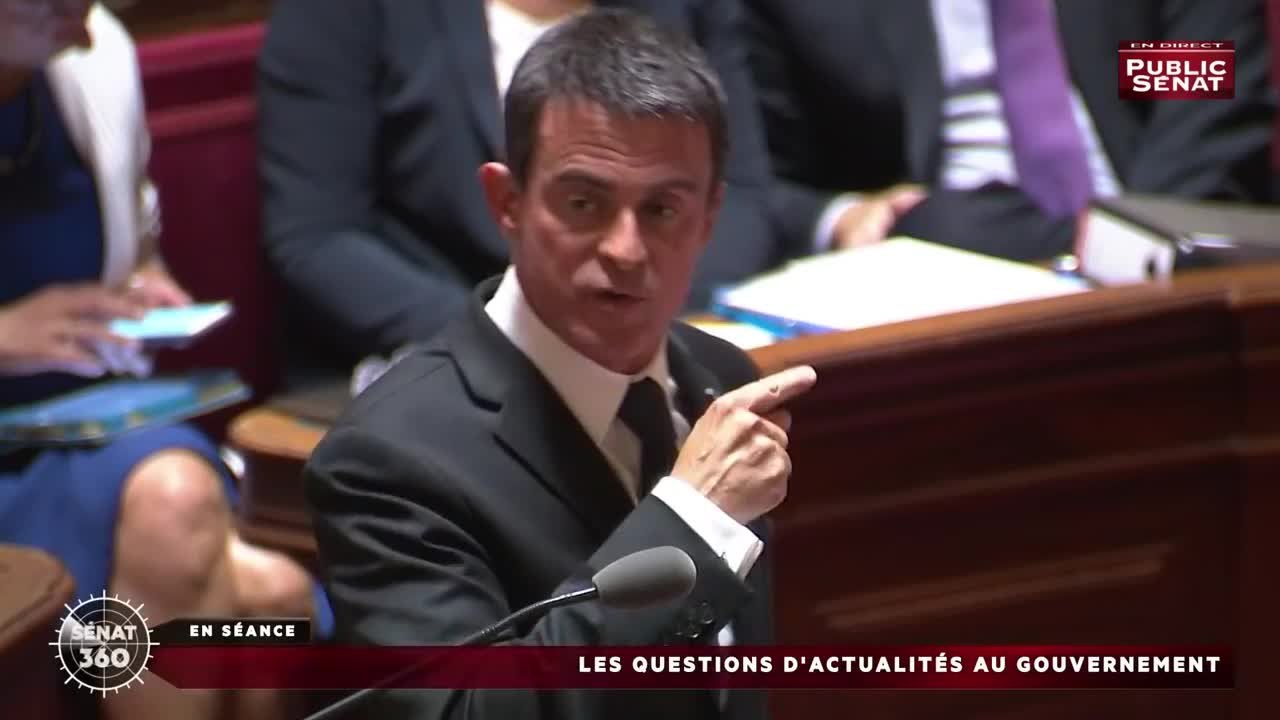 Manuel Valls prend à partie Gérard Larcher en plein QAG