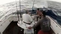 Man fishing fish turn fish fishing man