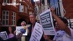 Outside the Ecuadorian Embassy in London on Wikileaks' 10th Anniversary