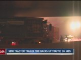 Semi carrying cookie dough catches fire, causes backup on I-465
