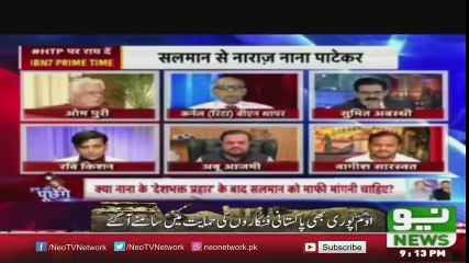 Indian Actor Om Puri is Supporting Pakistan on Indian Show