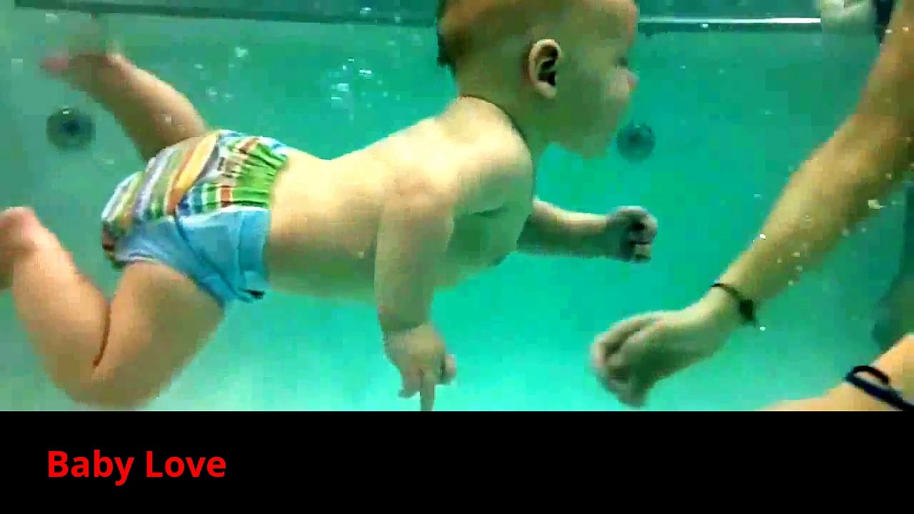 Baby Love: Baby Swimming - Funny baby videos try not to laugh