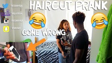 Haircut Prank On Girlfriend Gone Wrong! She breaks my iPhone @TheKingNiQs
