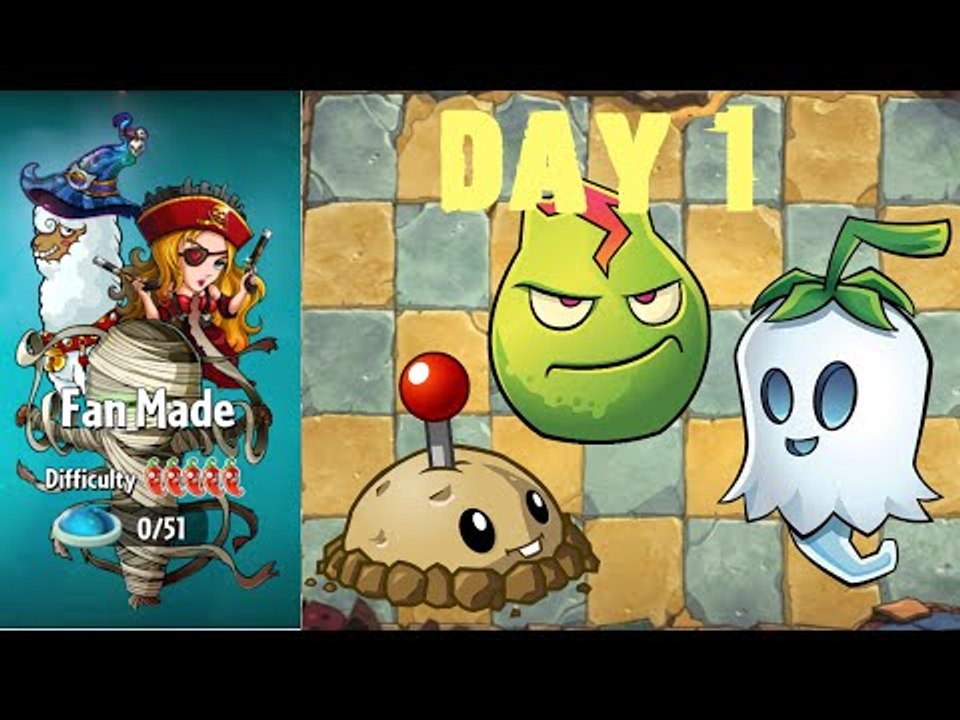 Plants vs. Zombies 2 - Fan Made World by OyKus - Level 1 (Given Plants)