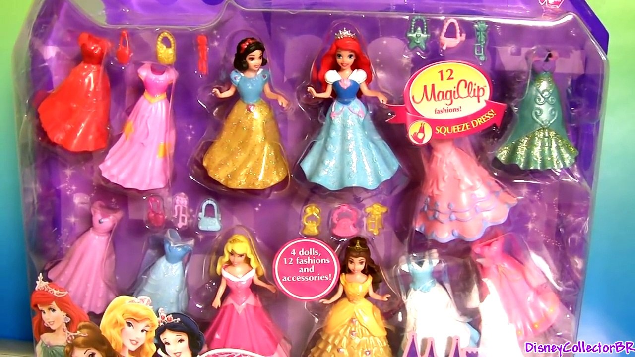 10 Disney Princess MagiClip Collection Merida Belle Snow Ariel Elsa Anna Play Doh 12 Fashions