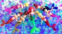 Little Mermaid Ariel Swimming in Orbeez with Her Mermaids Sisters Color Changing Dolls Underwater