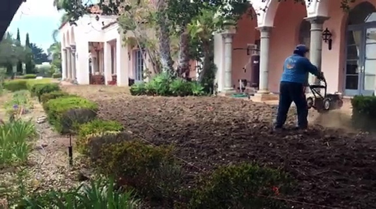 Landscapers in Santa Barbara Gardening Preparation Using Power Tools