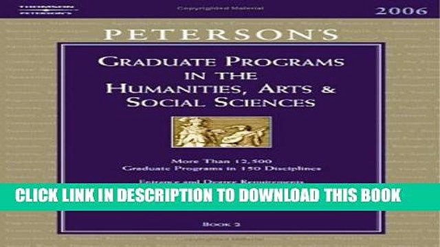 [PDF] Grad Guides Book 2: Humanities/Arts/Soc Scis 2006 (Peterson s Graduate and Professional