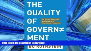 FAVORIT BOOK The Quality of Government: Corruption, Social Trust, and Inequality in International