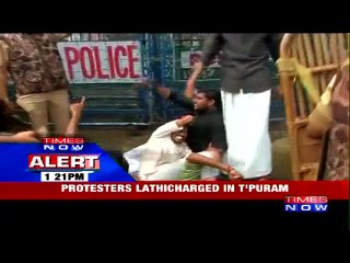 ABVP activists protest in Thiruvananthapuram