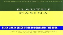 [PDF] Plautus: Casina (Cambridge Greek and Latin Classics) (English and Latin Edition) Full