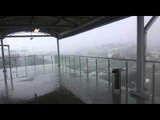 Llueve dentro de la Estación del Metro de San Miguelito