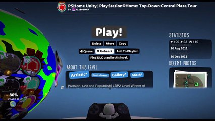 AL2009man's walkthrough on LittleBigPlanet recreation of PS Home s Central Plaza