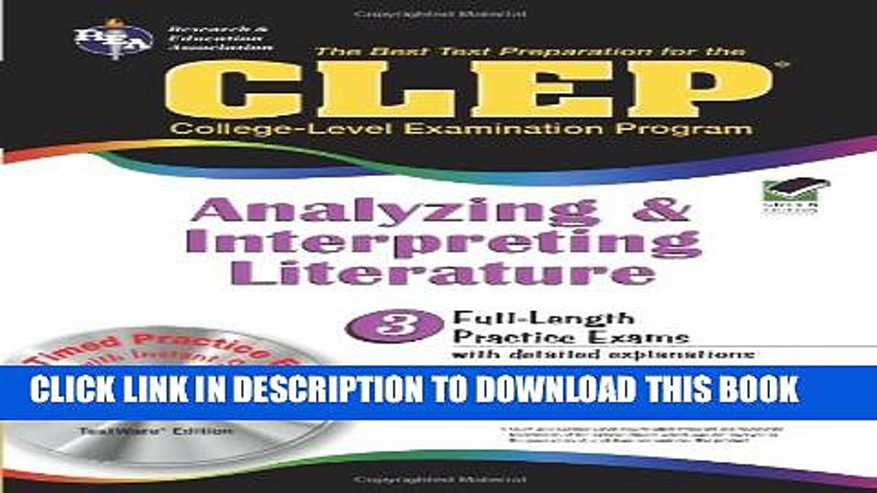 [PDF] CLEP Analyzing   Interpreting Literature with CD-ROM (REA): The Best Test Prep for the CLEP