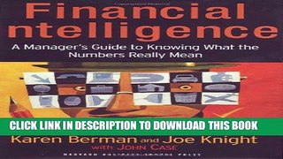 New Book Financial Intelligence: A Manager s Guide to Knowing What the Numbers Really Mean