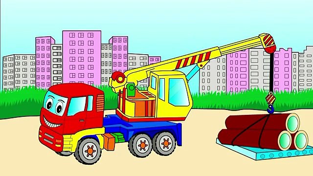 Big Trucks & Vehicles. Cartoons for Kids. Learning colors