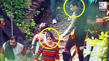 Katrina And Ranbir On Jagga Jasoos Sets