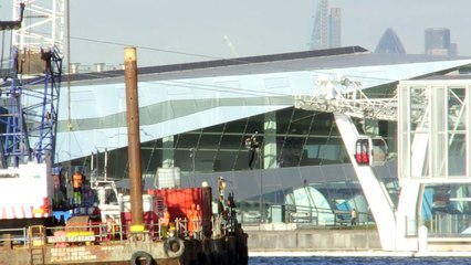 UK's first jetpack flight blasts off above London