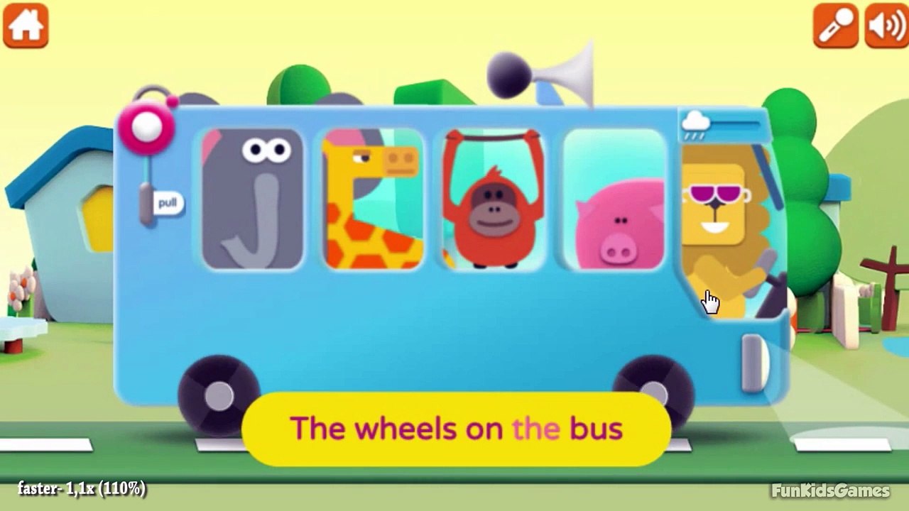 Wheels On The Bus Go Round And Round - Nursery Rhymes for Children with Lyrics | Faster and Faster