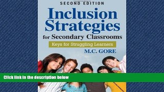 Free [PDF] Downlaod  Inclusion Strategies for Secondary Classrooms: Keys for Struggling Learners
