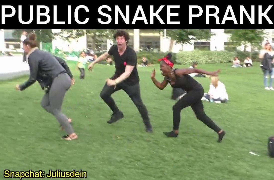 Il accroche un faux serpent aux passants