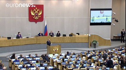 Putin delivers a speech on power, investment and defence in the Duma