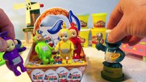 Cookie Monster Chef gives Kinder Egg Surprise to The Teletubbies by Top YouTube Channel for Kids
