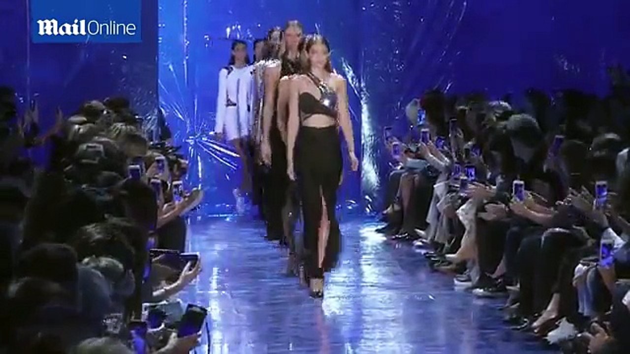 Gigi Hadid falls on the runway for the Mugler Fashion Show