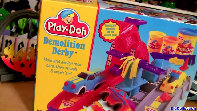 Play Doh Demolition Derby Playset - Its Hot Wheels MAYHEM ! Mold n Launch Playdough Race Cars