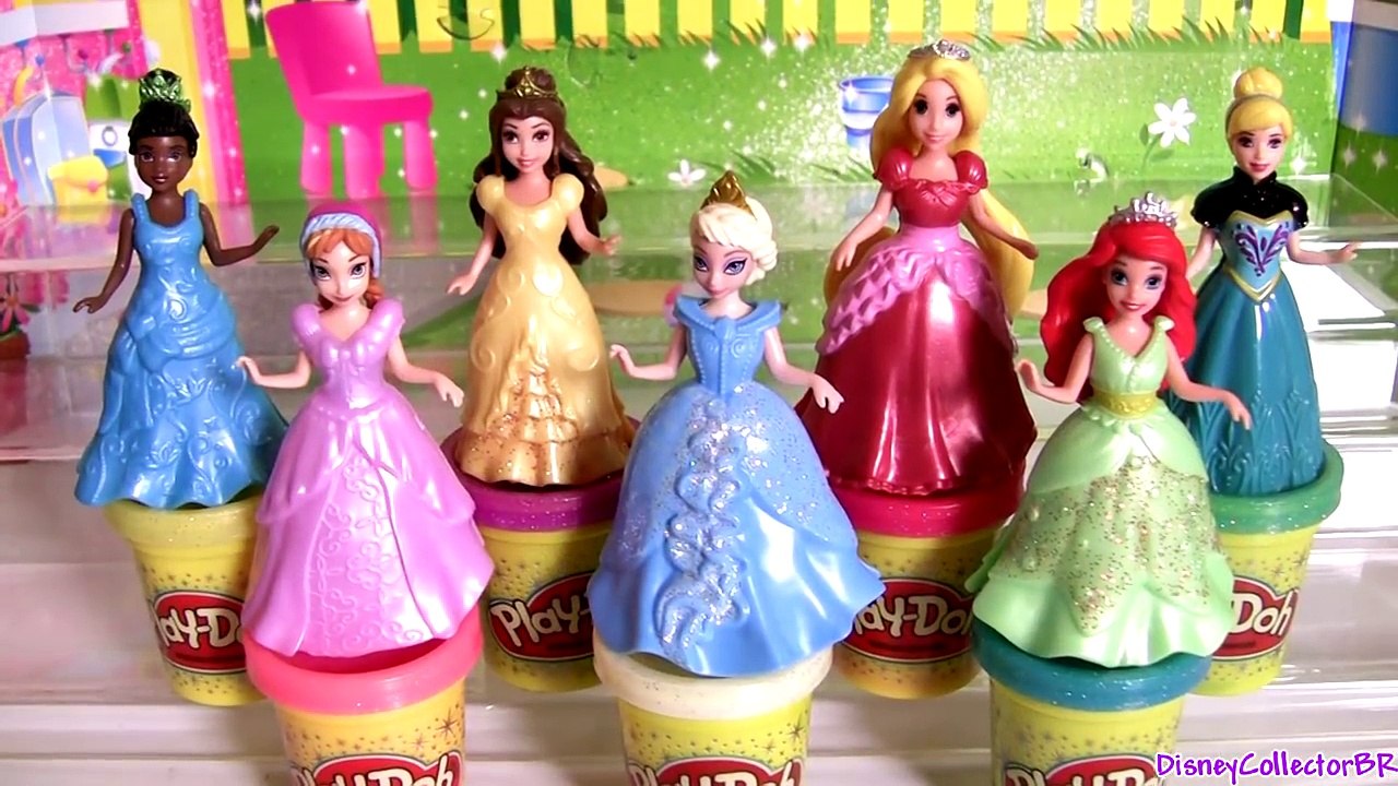 Play Doh Sparkle MagiClip Fairytale Fashion Tiana Cinderella playdough Glitter Magic Clip Elsa Anna