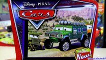 Pixar Cars T.J. Hummer die-cast Mattel Disney 1:55 scale & mega size 2 diecast