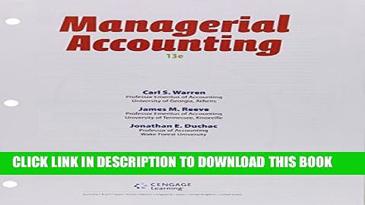 [PDF] Bundle: Managerial Accounting, Loose-Leaf Version, 13th + CengageNOWv2, 1 term (6 months)