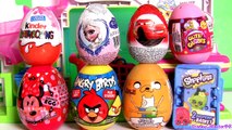 SURPRISE Eggs Kinder DisneyFrozenElsa Glitzi-Globes ❤ Shopkins Surprise Basket Minnie AngryBirds