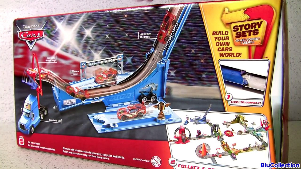 Disney Cars Dinoco Gray Hauler Drop & Jump Playset from Story Sets Kids Toy Transporter Truck Ramp