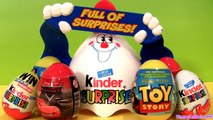 Huge Kinder Egg 4 SURPRISE TOYS Disney Pixar Toy Story CARS Awesome Disney Toys Review