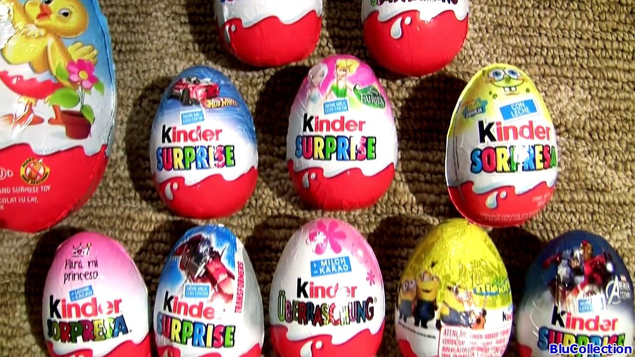 SURPRISE Kinder Eggs Collection Hot Wheels Cars SpongeBob MINIONS Transformers MyLittlePony Mermaid