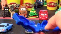 Pixar Cars Fun Facts and Play Doh Lightning McQueen in Christmas Play Doh Colors