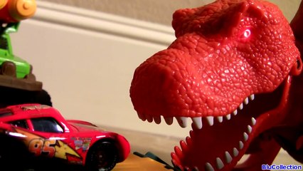 Dinosaur Attack! Angry T-Rex Dinosaur Eats Lightning McQueen DisneyPixarCars Disney Inside Out Anger