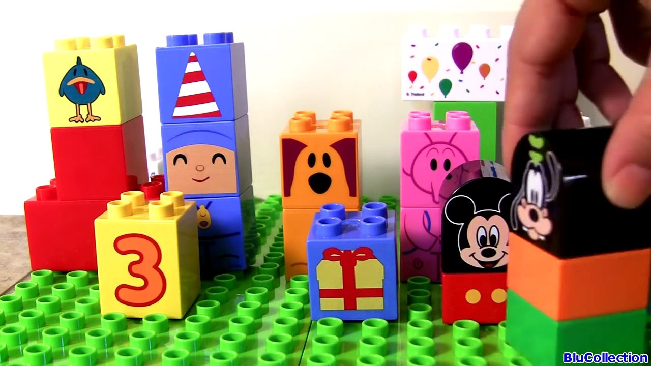 LEGO DUPLO Pocoyo Birthday Party with Mickey Minnie Donald Duck Pluto Cumpleaños Blocks Aniversário